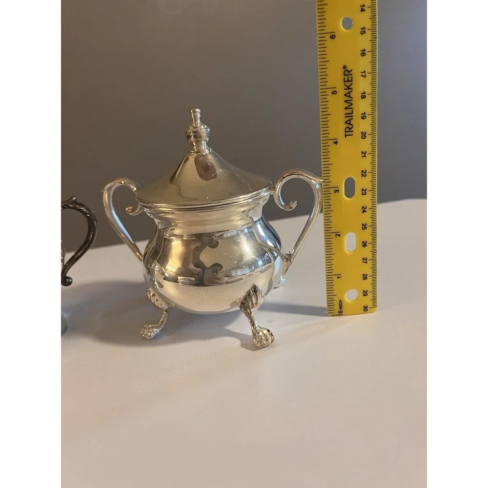 Vintage‎ Silverplate Creamer & Sugar Set Sheffield EPNS Silver on Copper